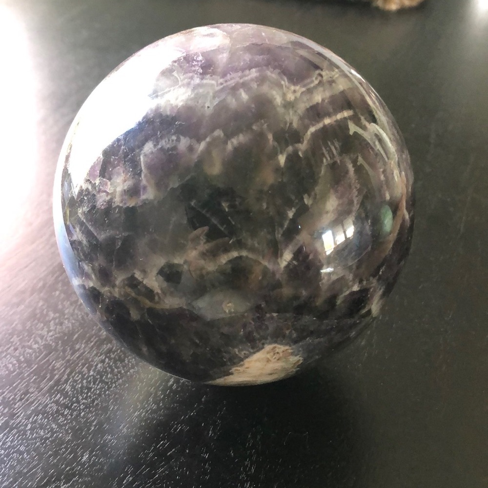 Large Chevron Amethyst Sphere - image 2
